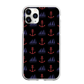 Чехол для iPhone 11 Pro матовый с принтом Корабли и якоря в городе Новоалтайск, Силикон |  | anchor | корабли | корабль | море | морские | океан | паруса | паттерн | шварт | якори | якорь