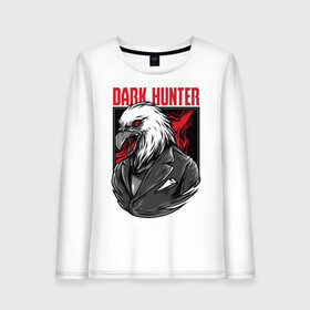 Женский лонгслив хлопок с принтом Dark hanter в городе Новоалтайск, 100% хлопок |  | арт | графика | орел | птицы