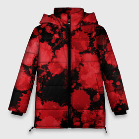 Женская зимняя куртка Oversize с принтом Красные Кляксы в городе Новоалтайск, верх — 100% полиэстер; подкладка — 100% полиэстер; утеплитель — 100% полиэстер | длина ниже бедра, силуэт Оверсайз. Есть воротник-стойка, отстегивающийся капюшон и ветрозащитная планка. 

Боковые карманы с листочкой на кнопках и внутренний карман на молнии | blots | брызги | кляксы | пятна | разводы