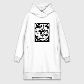 Платье-худи хлопок с принтом Cat   Кот Подчиняйся в городе Новоалтайск,  |  | art | disobey | kitten | kitty | obey merch | obey poster parody | serious cat | vector | андеграунд | арт | вектор | мерч с котами | пародия на плакат подчиняйся | повинуйся | рисунок с двух сторон | серьёзный кот | черно белый арт