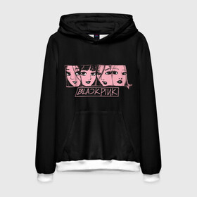 Мужская толстовка 3D с принтом Black Pink Art в городе Новоалтайск, 100% полиэстер | двухслойный капюшон со шнурком для регулировки, мягкие манжеты на рукавах и по низу толстовки, спереди карман-кенгуру с мягким внутренним слоем. | black pink | blackpink | pop | блэк пинк | ким дженни | ким джи су | корейцы | лалиса манобан | музыка | поп | попса | розэ
