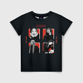 Детская футболка 3D с принтом BLACKPINK | Red and black в городе Новоалтайск, 100% гипоаллергенный полиэфир | прямой крой, круглый вырез горловины, длина до линии бедер, чуть спущенное плечо, ткань немного тянется | black pink | blackpink | pop | блэк пинк | ким дженни | ким джи су | корейцы | лалиса манобан | музыка | поп | попса | розэ