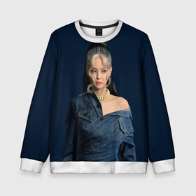 Детский свитшот 3D с принтом Jennie jeans в городе Новоалтайск, 100% полиэстер | свободная посадка, прямой крой, мягкая тканевая резинка на рукавах и понизу свитшота | black pink | blackpink | pop | блэк пинк | ким дженни | ким джи су | корейцы | лалиса манобан | музыка | поп | попса | розэ