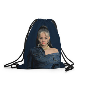 Рюкзак-мешок 3D с принтом Jennie jeans в городе Новоалтайск, 100% полиэстер | плотность ткани — 200 г/м2, размер — 35 х 45 см; лямки — толстые шнурки, застежка на шнуровке, без карманов и подкладки | black pink | blackpink | pop | блэк пинк | ким дженни | ким джи су | корейцы | лалиса манобан | музыка | поп | попса | розэ