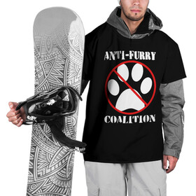 Накидка на куртку 3D с принтом Anti-Furry coalition в городе Новоалтайск, 100% полиэстер |  | anti furry | coalition | furry | антифурри | антропоморфные животные | запрет | зверь | знак | коалиция | фурри | человек животные