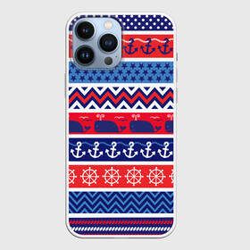 Чехол для iPhone 13 Pro Max с принтом Морские мотивы в городе Новоалтайск,  |  | Тематика изображения на принте: кит | киты | море | морские | морское | руль | штурвал | штурвалы | якорь