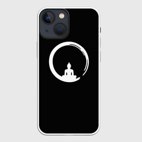 Чехол для iPhone 13 mini с принтом Zen Comprehension в городе Новоалтайск,  |  | Тематика изображения на принте: black | buddhism | dualism | esotericism | evil | good | japan | meditation | monk | negative | philosophy | positive | white | yang | yin | zen | белое | буддизм | дзен | добро | дуализм | зло | инь | медитация | негатив | позитив | философия | ч