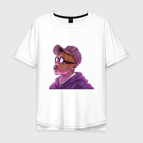 Мужская футболка хлопок Oversize с принтом DaBaby Violet в городе Новоалтайск, 100% хлопок | свободный крой, круглый ворот, “спинка” длиннее передней части | dababy | hiphop | music | rap | rapper | rockstar | usa | vinyl | граффити | диджей | мем | микрофон | музыка | рэп | рэпер | сша | хипхоп