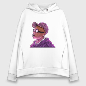 Женское худи Oversize хлопок с принтом DaBaby Violet в городе Новоалтайск, френч-терри — 70% хлопок, 30% полиэстер. Мягкий теплый начес внутри —100% хлопок | боковые карманы, эластичные манжеты и нижняя кромка, капюшон на магнитной кнопке | dababy | hiphop | music | rap | rapper | rockstar | usa | vinyl | граффити | диджей | мем | микрофон | музыка | рэп | рэпер | сша | хипхоп