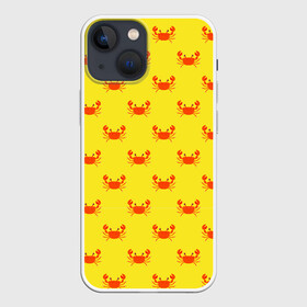 Чехол для iPhone 13 mini с принтом Крабы в городе Новоалтайск,  |  | crabs | краб | крабики | крабы | морские | на желтом