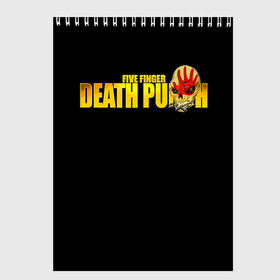 Скетчбук с принтом FFDP | Five Finger Death Punch в городе Новоалтайск, 100% бумага
 | 48 листов, плотность листов — 100 г/м2, плотность картонной обложки — 250 г/м2. Листы скреплены сверху удобной пружинной спиралью | 5fdp | america | death | ffdp | finger | five | hard | metal | music | punch | rock | skull | states | united | usa | америка | метал | музыка | рок | сша | хард | череп