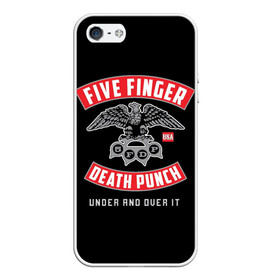 Чехол для iPhone 5/5S матовый с принтом Five Finger Death Punch (5FDP) в городе Новоалтайск, Силикон | Область печати: задняя сторона чехла, без боковых панелей | 5fdp | america | death | ffdp | finger | five | hard | metal | music | punch | rock | skull | states | united | usa | америка | метал | музыка | рок | сша | хард | череп