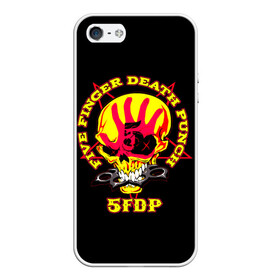 Чехол для iPhone 5/5S матовый с принтом Five Finger Death Punch (FFDP) в городе Новоалтайск, Силикон | Область печати: задняя сторона чехла, без боковых панелей | 5fdp | america | death | ffdp | finger | five | hard | metal | music | punch | rock | skull | states | united | usa | америка | метал | музыка | рок | сша | хард | череп