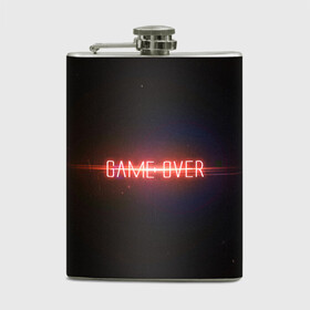 Фляга с принтом Game Over в городе Новоалтайск, металлический корпус | емкость 0,22 л, размер 125 х 94 мм. Виниловая наклейка запечатывается полностью | game | game over | games | neon | orers | over | press | press start | starts | игра | игра окончена | конец | надписи | надпись | нажмите старт | неон | окончено | старт