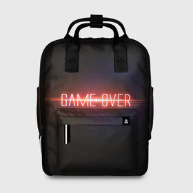 Женский рюкзак 3D с принтом Game Over в городе Новоалтайск, 100% полиэстер | лямки с регулируемой длиной, сверху ручки, чтобы рюкзак нести как сумку. Основное отделение закрывается на молнию, как и внешний карман. Внутри два дополнительных кармана, один из которых закрывается на молнию. По бокам два дополнительных кармашка, куда поместится маленькая бутылочка
 | game | game over | games | neon | orers | over | press | press start | starts | игра | игра окончена | конец | надписи | надпись | нажмите старт | неон | окончено | старт
