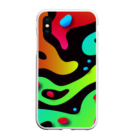 Чехол для iPhone XS Max матовый с принтом Неон в городе Новоалтайск, Силикон | Область печати: задняя сторона чехла, без боковых панелей | абстракция | краски | неон | палитра | пятна | текстура | цвета
