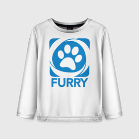 Детский лонгслив 3D с принтом Furry в городе Новоалтайск, 100% полиэстер | длинные рукава, круглый вырез горловины, полуприлегающий силуэт
 | furry | антропоморфные животные | лапа | логотип | люди животные | отпечаток | след | фурри | фурри фэндом | эмблема