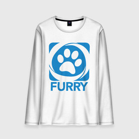 Мужской лонгслив 3D с принтом Furry в городе Новоалтайск, 100% полиэстер | длинные рукава, круглый вырез горловины, полуприлегающий силуэт | furry | антропоморфные животные | лапа | логотип | люди животные | отпечаток | след | фурри | фурри фэндом | эмблема