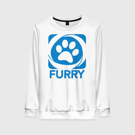 Женский свитшот 3D с принтом Furry в городе Новоалтайск, 100% полиэстер с мягким внутренним слоем | круглый вырез горловины, мягкая резинка на манжетах и поясе, свободная посадка по фигуре | furry | антропоморфные животные | лапа | логотип | люди животные | отпечаток | след | фурри | фурри фэндом | эмблема