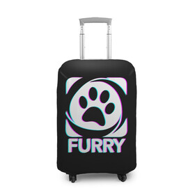 Чехол для чемодана 3D с принтом Furry в городе Новоалтайск, 86% полиэфир, 14% спандекс | двустороннее нанесение принта, прорези для ручек и колес | furry | антропоморфные животные | лапа | логотип | люди животные | отпечаток | след | фурри | фурри фэндом | эмблема