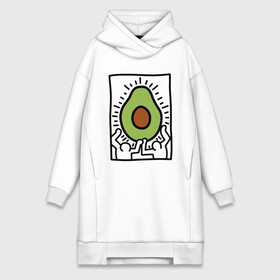 Платье-худи хлопок с принтом АВОКАДО АРТ в городе Новоалтайск,  |  | avocado | авокадо | арт | минимализм | простота | человечки