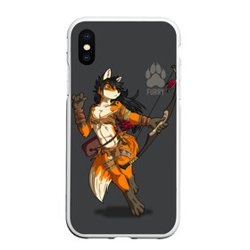 Чехол для iPhone XS Max матовый с принтом Furry fox в городе Новоалтайск, Силикон | Область печати: задняя сторона чехла, без боковых панелей | furry | furry fox | амазонка | антропоморфное животное | воин | женщина | животные | зверь | лиса | лук | фурри | человек