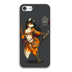 Чехол для iPhone 5/5S матовый с принтом Furry fox в городе Новоалтайск, Силикон | Область печати: задняя сторона чехла, без боковых панелей | furry | furry fox | амазонка | антропоморфное животное | воин | женщина | животные | зверь | лиса | лук | фурри | человек
