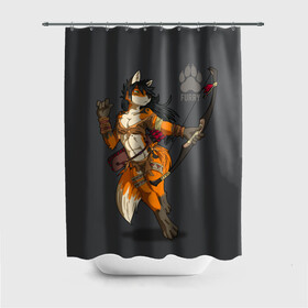 Штора 3D для ванной с принтом Furry fox в городе Новоалтайск, 100% полиэстер | плотность материала — 100 г/м2. Стандартный размер — 146 см х 180 см. По верхнему краю — пластиковые люверсы для креплений. В комплекте 10 пластиковых колец | furry | furry fox | амазонка | антропоморфное животное | воин | женщина | животные | зверь | лиса | лук | фурри | человек