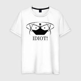 Мужская футболка хлопок с принтом Чёрный клевер IDIOT! в городе Новоалтайск, 100% хлопок | прямой крой, круглый вырез горловины, длина до линии бедер, слегка спущенное плечо. | asta | black bulls | black clover | quartet knights | yuno | акума | аниме | аста | блэк кловер | буракку куро:ба | демон | королевство клевера | король магов | лихт | магна | манга | пятилистник | черный бык | чёрный клев