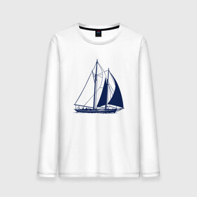Мужской лонгслив хлопок с принтом Кораблик в городе Новоалтайск, 100% хлопок |  | sailboat | кораблик | корабль | лодка | моряки | парус | парусная лодка | тату | татуировка