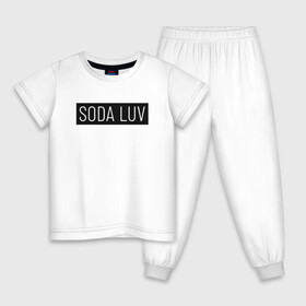 Детская пижама хлопок с принтом SODA LUV в городе Новоалтайск, 100% хлопок |  брюки и футболка прямого кроя, без карманов, на брюках мягкая резинка на поясе и по низу штанин
 | luv | mayot | melon | music | og buda | seemee | soda | sodaluv | бигасс | коми | лав | лого | логотип | лув | мелон | сода