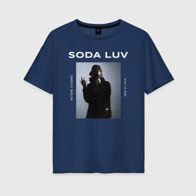 Женская футболка хлопок Oversize с принтом SODA LUV в городе Новоалтайск, 100% хлопок | свободный крой, круглый ворот, спущенный рукав, длина до линии бедер
 | luv | mayot | melon | music | og buda | seemee | soda | sodaluv | бигасс | коми | лав | лого | логотип | лув | мелон | сода