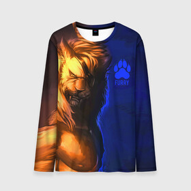 Мужской лонгслив 3D с принтом Furry lion в городе Новоалтайск, 100% полиэстер | длинные рукава, круглый вырез горловины, полуприлегающий силуэт | furry | lion | антропоморфные животные | лев | люди животные | разбойник | фурри | фурри фэндом