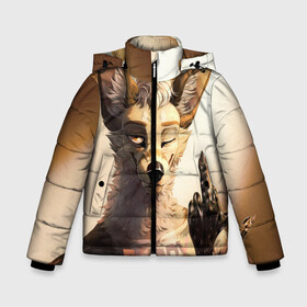 Зимняя куртка для мальчиков 3D с принтом Furry jackal в городе Новоалтайск, ткань верха — 100% полиэстер; подклад — 100% полиэстер, утеплитель — 100% полиэстер | длина ниже бедра, удлиненная спинка, воротник стойка и отстегивающийся капюшон. Есть боковые карманы с листочкой на кнопках, утяжки по низу изделия и внутренний карман на молнии. 

Предусмотрены светоотражающий принт на спинке, радужный светоотражающий элемент на пуллере молнии и на резинке для утяжки | furry | jackal | антропоморфные животные | люди животные | показывает | средний палец | фурри | фурри фэндом | шакал