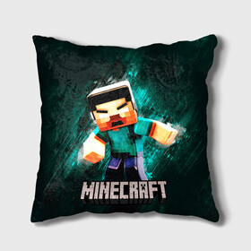 Подушка 3D с принтом MINECRAFT в городе Новоалтайск, наволочка – 100% полиэстер, наполнитель – холлофайбер (легкий наполнитель, не вызывает аллергию). | состоит из подушки и наволочки. Наволочка на молнии, легко снимается для стирки | creeper | game | green | herobrine | kids | minecraft | детские | игры | компьютерные | крипер | майнкрафт | мобильные | персонаж | хиробрин