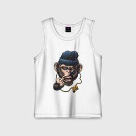 Детская майка хлопок с принтом Monkey Boy в городе Новоалтайск,  |  | gangsta | monkey | wild | блатной | крутой | обезьяна