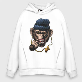 Мужское худи Oversize хлопок с принтом Monkey Boy в городе Новоалтайск, френч-терри — 70% хлопок, 30% полиэстер. Мягкий теплый начес внутри —100% хлопок | боковые карманы, эластичные манжеты и нижняя кромка, капюшон на магнитной кнопке | gangsta | monkey | wild | блатной | крутой | обезьяна