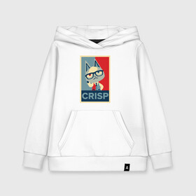 Детская толстовка хлопок с принтом Crisp в городе Новоалтайск, 100% хлопок | Круглый горловой вырез, эластичные манжеты, пояс, капюшен | animal crossing | game | games | анимал | играб игры | изабель | кросинг | кроссинг | мистер ресетти | том нук | энимал