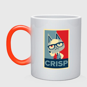 Кружка хамелеон с принтом Crisp в городе Новоалтайск, керамика | меняет цвет при нагревании, емкость 330 мл | animal crossing | game | games | анимал | играб игры | изабель | кросинг | кроссинг | мистер ресетти | том нук | энимал