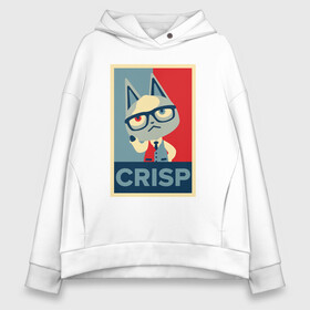 Женское худи Oversize хлопок с принтом Crisp в городе Новоалтайск, френч-терри — 70% хлопок, 30% полиэстер. Мягкий теплый начес внутри —100% хлопок | боковые карманы, эластичные манжеты и нижняя кромка, капюшон на магнитной кнопке | animal crossing | game | games | анимал | играб игры | изабель | кросинг | кроссинг | мистер ресетти | том нук | энимал