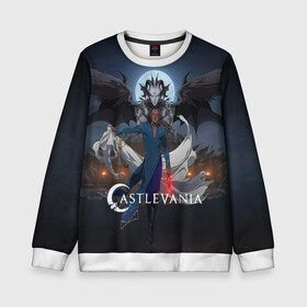 Детский свитшот 3D с принтом Castlevania Исаак в городе Новоалтайск, 100% полиэстер | свободная посадка, прямой крой, мягкая тканевая резинка на рукавах и понизу свитшота | alucard | anime | blood | castlevania | death | demon | dracula | evil | isaac | monster | netflix | sypha belnades | trevor belmont | vampire | vlad tepes | алукард | аниме | вампир | влад цепеш | демон | дракула | зло | каслвания | кровь | монстр | нетф