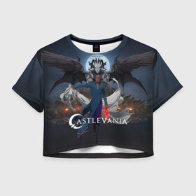 Женская футболка Crop-top 3D с принтом Castlevania Исаак в городе Новоалтайск, 100% полиэстер | круглая горловина, длина футболки до линии талии, рукава с отворотами | alucard | anime | blood | castlevania | death | demon | dracula | evil | isaac | monster | netflix | sypha belnades | trevor belmont | vampire | vlad tepes | алукард | аниме | вампир | влад цепеш | демон | дракула | зло | каслвания | кровь | монстр | нетф