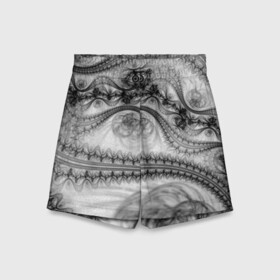 Детские спортивные шорты 3D с принтом Spilled ink Texture в городе Новоалтайск,  100% полиэстер
 | пояс оформлен широкой мягкой резинкой, ткань тянется
 | abstraction | black | chaos | gray | ink | madness | pattern | tentacles | texture | vortex | waves | white | абстракция | безумие | белое | вихрь | волны | серый | текстура | узор | хаос | чернила | черное | щупальца