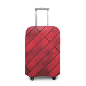 Чехол для чемодана 3D с принтом Red Boards Texture в городе Новоалтайск, 86% полиэфир, 14% спандекс | двустороннее нанесение принта, прорези для ручек и колес | attrition | boards | comic | dark | gloss | iron | light | metal | red | slabs | texture | wood | абстракция | глянец | дерево | доски | железо | картина | комикс | красный | линии | металл | паттерн | плиты | полосы | потертость | светлый