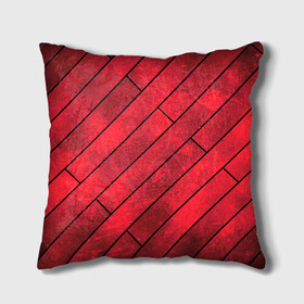 Подушка 3D с принтом Red Boards Texture в городе Новоалтайск, наволочка – 100% полиэстер, наполнитель – холлофайбер (легкий наполнитель, не вызывает аллергию). | состоит из подушки и наволочки. Наволочка на молнии, легко снимается для стирки | attrition | boards | comic | dark | gloss | iron | light | metal | red | slabs | texture | wood | абстракция | глянец | дерево | доски | железо | картина | комикс | красный | линии | металл | паттерн | плиты | полосы | потертость | светлый