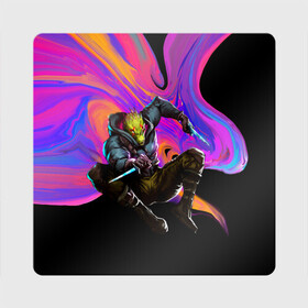 Магнит виниловый Квадрат с принтом Kaiman Liquid в городе Новоалтайск, полимерный материал с магнитным слоем | размер 9*9 см, закругленные углы | anime | caiman | dorohedoro | kaiman | magician killer | manga | nikaido | noi | shin | аниме | дорохедоро | кайман | маги | магия | манга | никадо | нои | шин