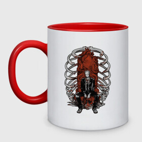 Кружка двухцветная Shin: в городе Новоалтайск, керамика | объем — 330 мл, диаметр — 80 мм. Цветная ручка и кайма сверху, в некоторых цветах — вся внутренняя часть | anime | caiman | dorohedoro | kaiman | magician killer | manga | nikaido | noi | shin | аниме | дорохедоро | кайман | маги | магия | манга | никадо | нои | шин