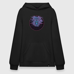 Худи SuperOversize хлопок с принтом Vaporwave Lion | Голова льва в городе Новоалтайск, 70% хлопок, 30% полиэстер, мягкий начес внутри | карман-кенгуру, эластичная резинка на манжетах и по нижней кромке, двухслойный капюшон
 | 1980 | 80s | future | futuristic | neon | neon lion | retro | retrowave | sci fi | восьмидесятые | геометрия | графика | грива льва | животные | львица | львы | неон | неоновый лев | паровая волна | ретро | ретровейв | рык льва | сай фай