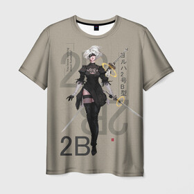 Мужская футболка 3D с принтом Nier в городе Новоалтайск, 100% полиэфир | прямой крой, круглый вырез горловины, длина до линии бедер | 2b | ahegao | anime | girl | nier automata | replicant | waifu | аниме | ахегао | нир автомата | отаку | охегао | тян | тяночка