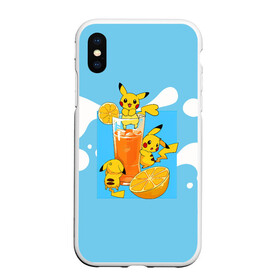 Чехол для iPhone XS Max матовый с принтом Пикачу в лимонаде в городе Новоалтайск, Силикон | Область печати: задняя сторона чехла, без боковых панелей | anime | picachu | pikachu | аниме | милый | пика | пикачу | покебол | покемон